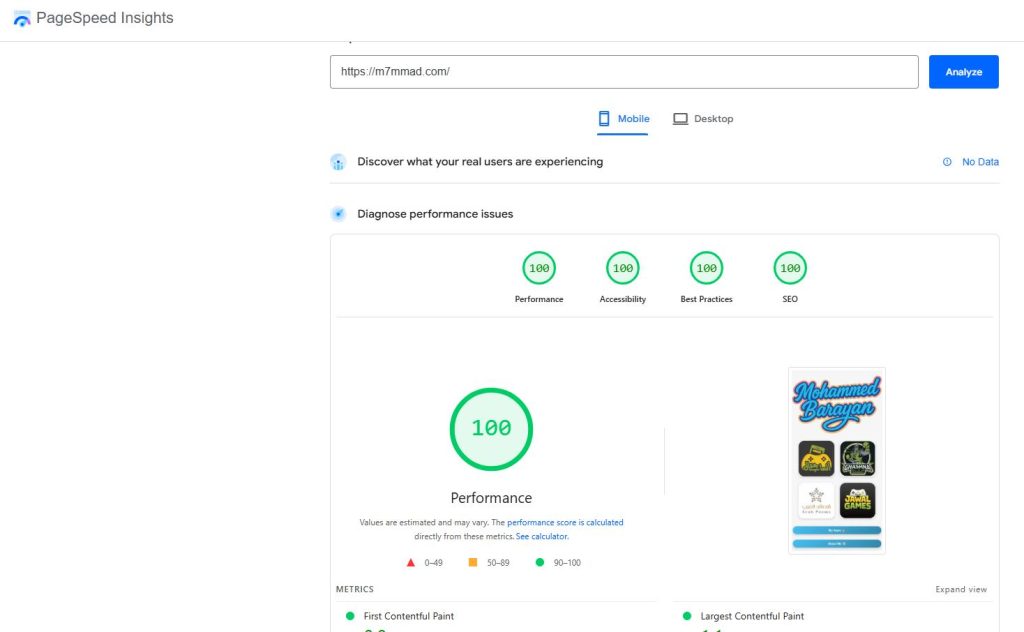 Pagespeed 100% on mobile SEO